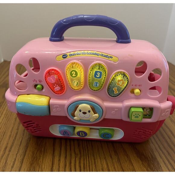 VTech Care For Me Learning Pet Carrier, Pink. Lights Sounds Interactive w/Dog - Picture 11 of 16